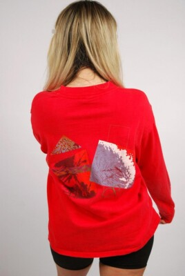 #ad 80s Ocean Pacific T shirt L vintage red winter surf men women large surfer $16.24