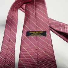 Vintage Brooks Brothers Makers Pink Striped Silk Neck Tie Made In USA 55