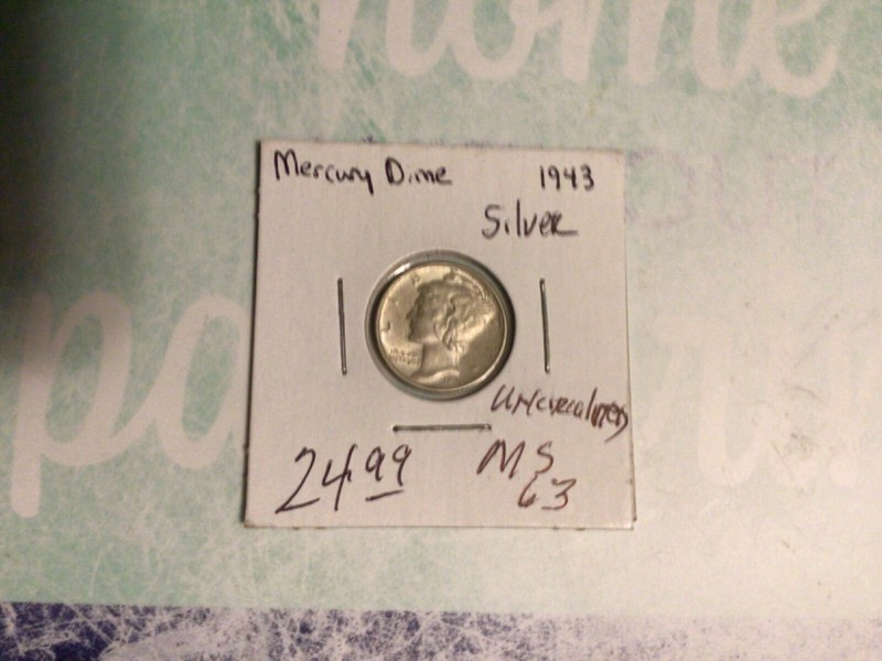 1943 MERCURY DIME 90 % SILVER (UNC)