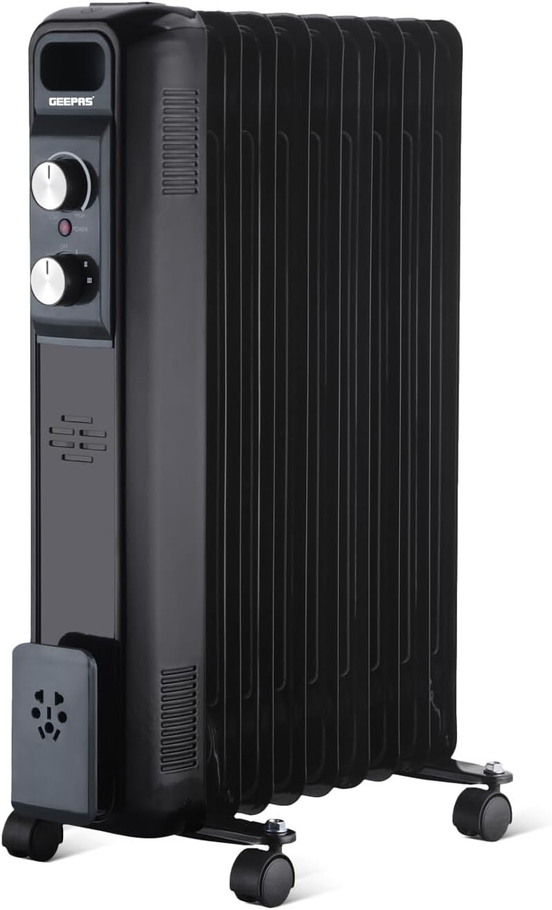Geepas Oil Filled Radiator Heater, 2000W | Energy Efficient Electric Heater