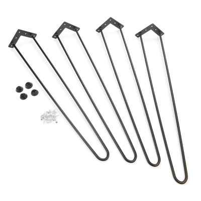 WoodRiver 2-Wire Hairpin Leg - 28'' - Black - 4 Piece