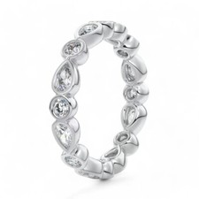 14 Karat Weißgold Ewigkeit Birne Diamant Lab Grown 1,50 Karat Damen Ehering