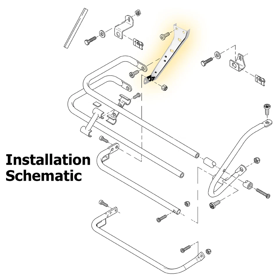 Chrome Heavy Duty Saddlebag Rails Support Bracket Set for Harley Touring Dresser - Image 2 of 4