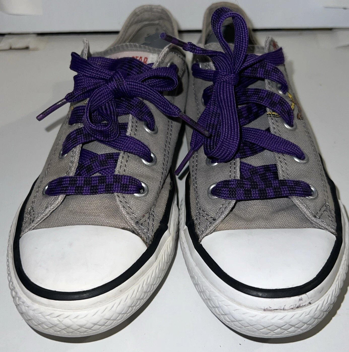 Top basso grigio Dr. Seuss Converse All Star taglia 2 5 Indossare *Vedi foto