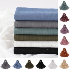 Women's Chiffon Scarf Pleated Silver Wire Rhinestones Shimmer Headscarf Turban