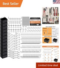 Multi-Purpose 278PCS Pegboard Hook & Bin Kit for Garage & Workshop Organization