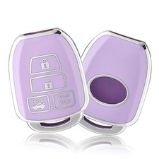 Key Fob Cover for Toyota, Car Key Case for Toyota Corolla 2014 Silver Purple