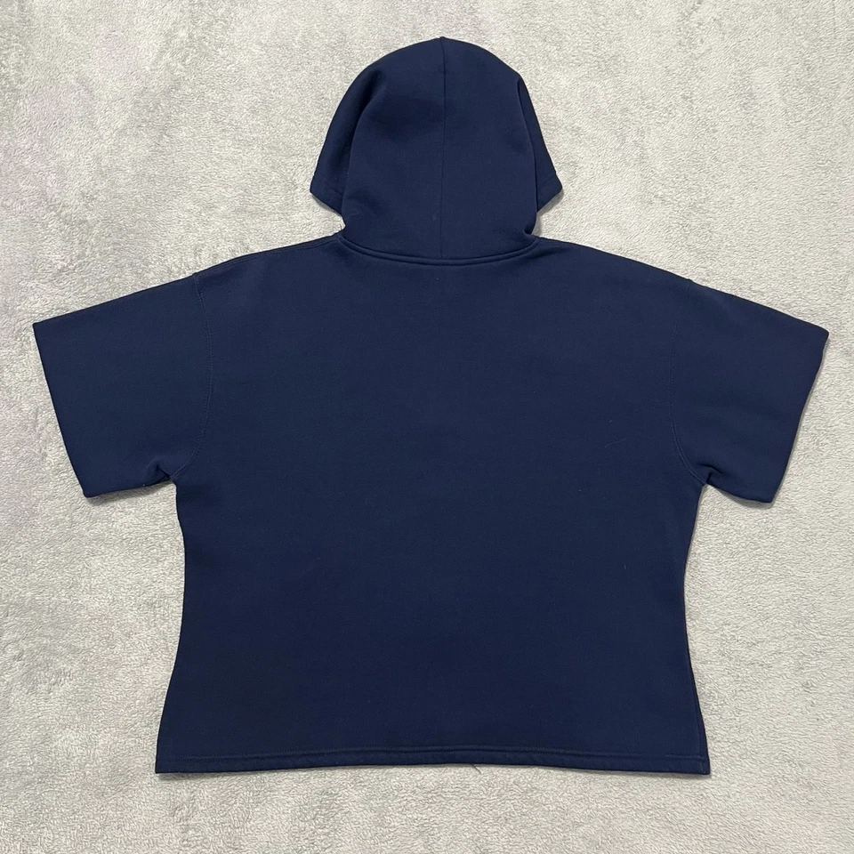 Мужская спортивная толстовка с капюшоном Russell L синяя на молнии без рисунка с длинным рукавом сделано в США винтаж - Изображение 4 из 4