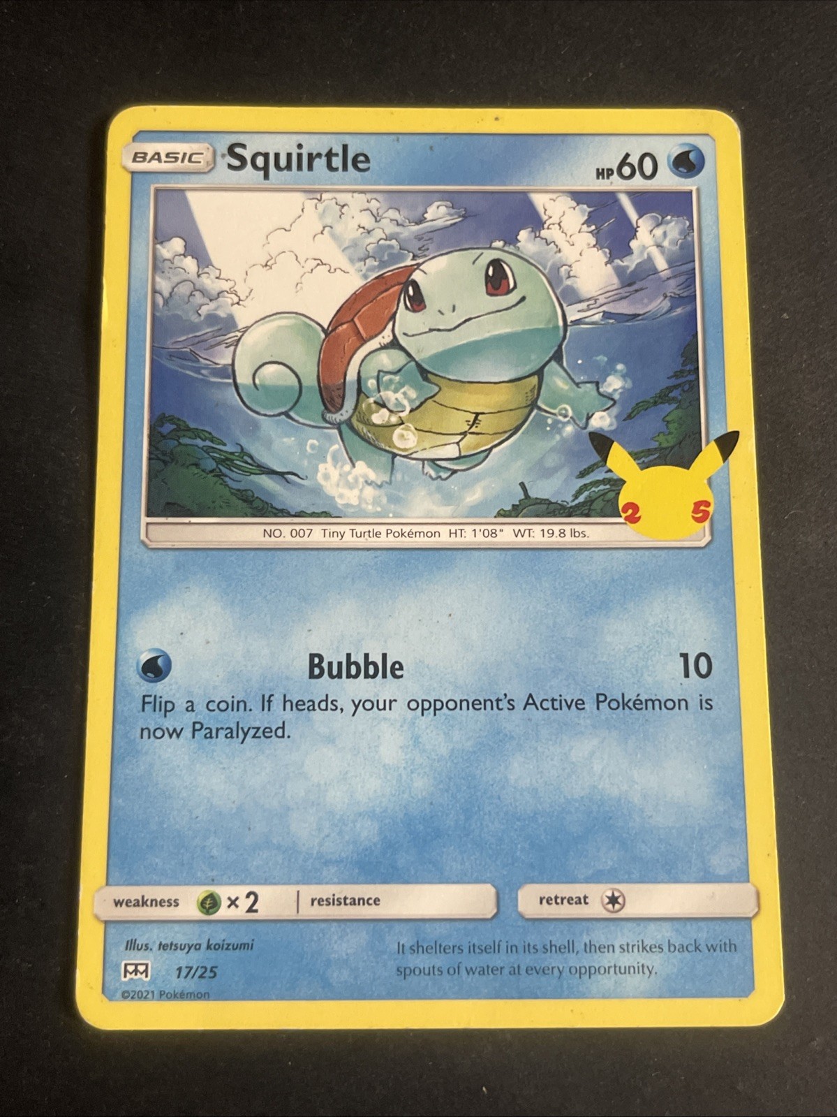 Squirtle - Pokemon 25th Anniversary Mcdonalds Promo 2021 - Non Holo - #17/25