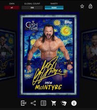 DIGITAL Topps WWE Slam 25 - FROM PARIS WITH PAIN Blue Signature - DREW McINTYRE