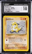 2000 POKEMON BASE SET 1999-2000 “4TH PRINT” #62 SANDSHREW CGC 10