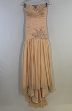 EDRESSIT Mermaid Strapless Floor Length Chiffon Dress Prom Formal Peach Size S