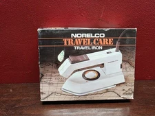 Norelco TI65 Spray Dry Folding Travel Iron 1988 Dual Voltage New In Box Vintage
