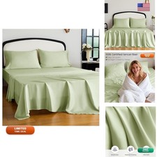 King Size Tencel Lyocell Cooling Sheets, 16 Inch Deep Pocket, Sage Green