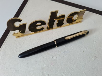 GEHA 700 ''FK'' Fountain Pen with Reserve Tank Piston Filler Black Vintage