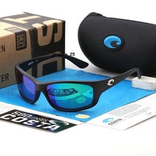 Costa Del Mar Jose Sand Black Frame Green Mirror Polarized 580P Sunglasses