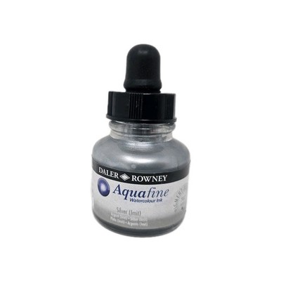 Daler Rowney Aquafine Watercolor Ink 702 Silver 29.5ml Pigment Based Ink