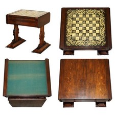 EXQUISITE ANTIQUE WILLIAM IV CIR 1830 EXTENDING ROSEWOOD CHESSBOARD GAMES TABLE