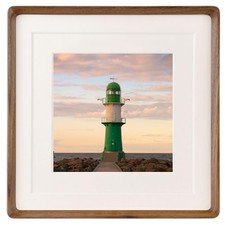 Zibrelte 10x10 Wood Picture Frame w/Mat for 6x6/8x8 Photos, Square Wall Photo