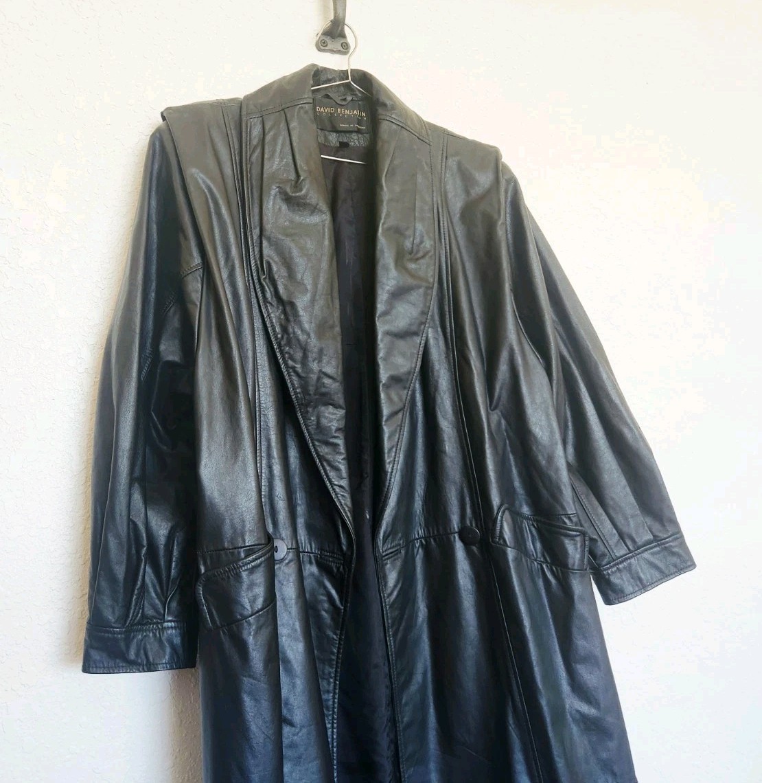 RARE David Benjamin Collection Leather Trench Coa… - image 2