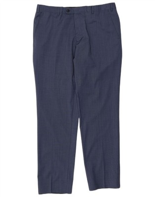 Engbers Mens Regular Fit Suit Trousers IT 54 2XL W38 L33 Blue Polyester BL04
