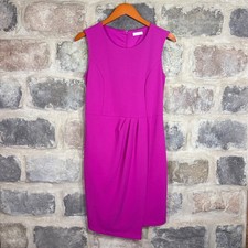 Lascana Women's Magenta Pink Sleeveless Faux Wrap Sheath Dress Size 6 Barbiecore