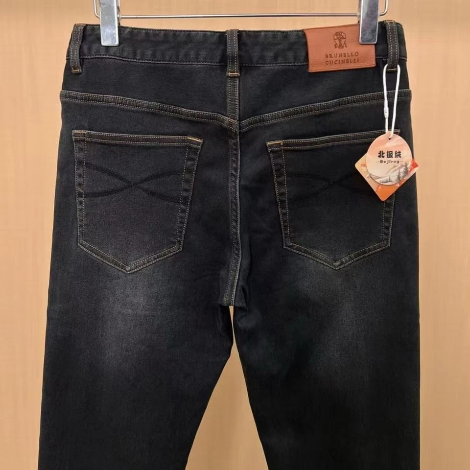 Brunello Cucinelli Regular Fit Straight Jeans Zipper Pocket Trousers Men's Pants - Image 4 of 4