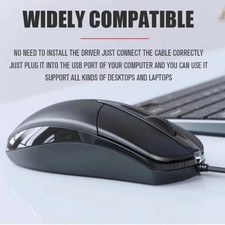 USB Wired Optical Gaming Mouse 1200 DPI Anti-Slip Scroll Wheel for PC Laptop