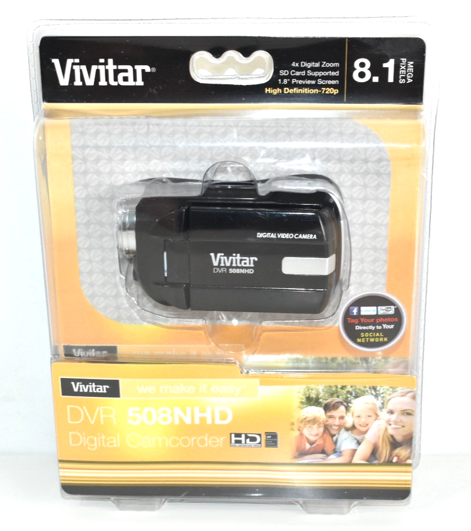 Vivitar Digital Camcorder Handheld DVR 508NHD 8.1 Mega Pixels 4x Zoom NEW SEALED