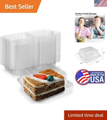 Cake Slice Container 5.25'' x 5.26'' x 3.17'' - Clear Square Plastic Containers ...