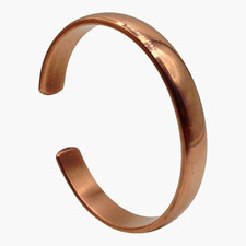 100 Copper Healing Therapy Open Cuff Bangle Bracelet for Wrist, Unisex