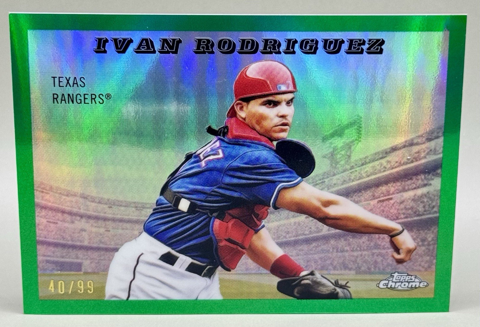 Ivan Rodriguez 2025 Topps Chrome Platinum 55RS-9 Green Refractor /99
