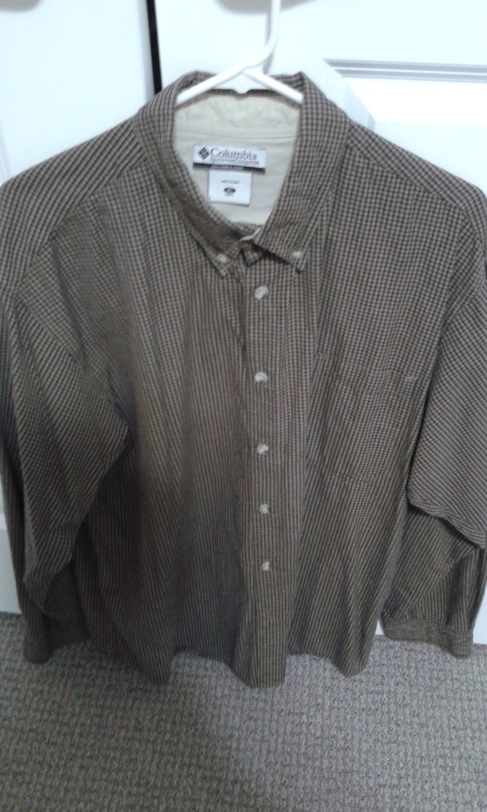 Columbia Xl Men's Long Sleeve Black/Brown Checked Shirt