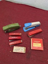Vintage Mini Stapler Lot Tot 50 Arrow Swingline Cub Desk Office Supplies M25