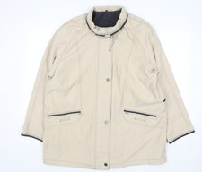 Ensign Women's Beige Mid-Length Lined Zip Jacket Size 16