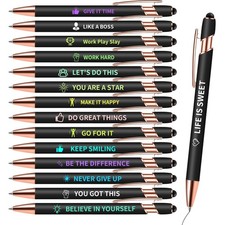 15 Pack Inspirational Pens Bulk - Motivational Pen with Saying Quotes Stylus ...