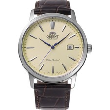 Orient Bambino Classic Automatic Ivory Dial Leather Strap Men RA-AC0F16S30B