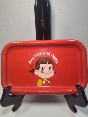 Vintage Peko Chan Tin Serving Tray Any Time With Peko Red Metal Tray Japan