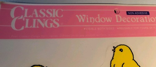 Vintage Lot 3 Sheets Cute Silly Easter Bunny Egg Basket Window Clings 1993 New - Picture 19 of 21