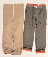CAT  JACK Lot of 2 Boys Pants Lined Cargo  Tan Stretch Jeans size 5 5T