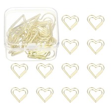 20pcs Gold Plated Electroplated Metal Heart Clasp