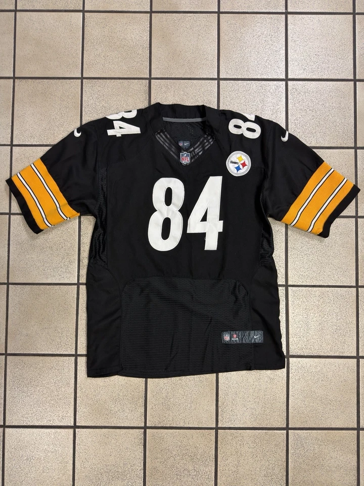 Футболка мужская Nike Antonio коричневая Pittsburgh Steelers средний размер черная No84 с нашивками NFL - Изображение 4 из 4