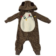 Just One You made by Carter's Baby Reindeer Christmas Lights Fleece Pajamas 3M
