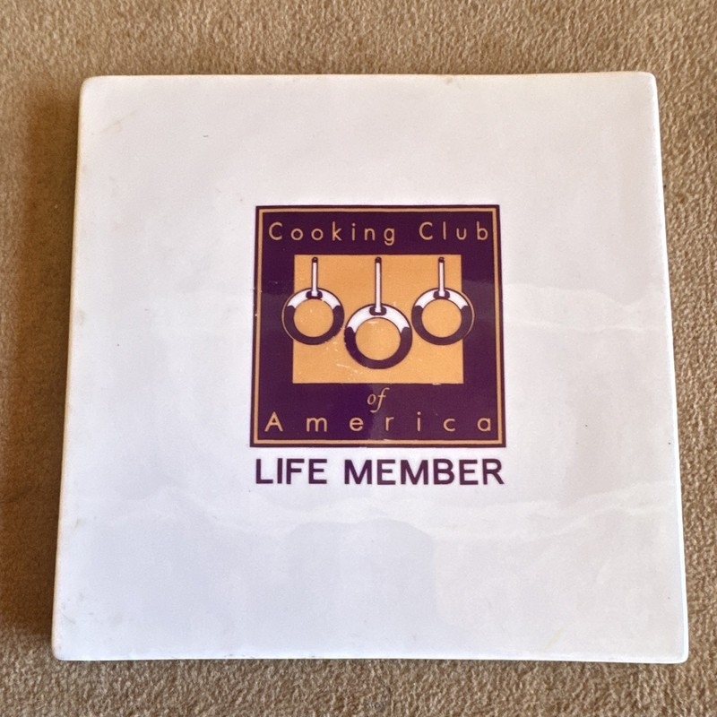 Cooking Club of America Life Member Ceramic Trivet, 6x6 Square, Heat Resistant