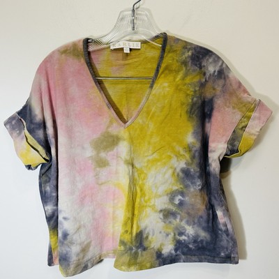 Karlie Oversized Tie Dye Crop Tee Small Boho Hippie Festival