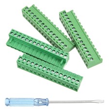 2 Set 15 Pin 5.08mm Pitch Pluggable PCB Screw Terminal Block 300V 20A Green