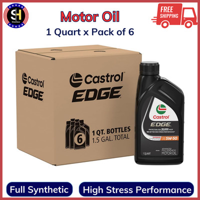 Castrol EDGE 5W-50 Advanced Full Synthetic Motor Oil 1 Qt 6Pack High Performance