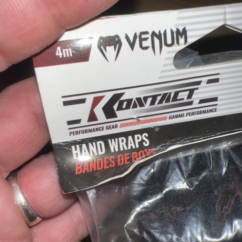 Venum Kontact Elastic Cotton Boxing Hand Wraps Black 4mm - Image 2 of 4