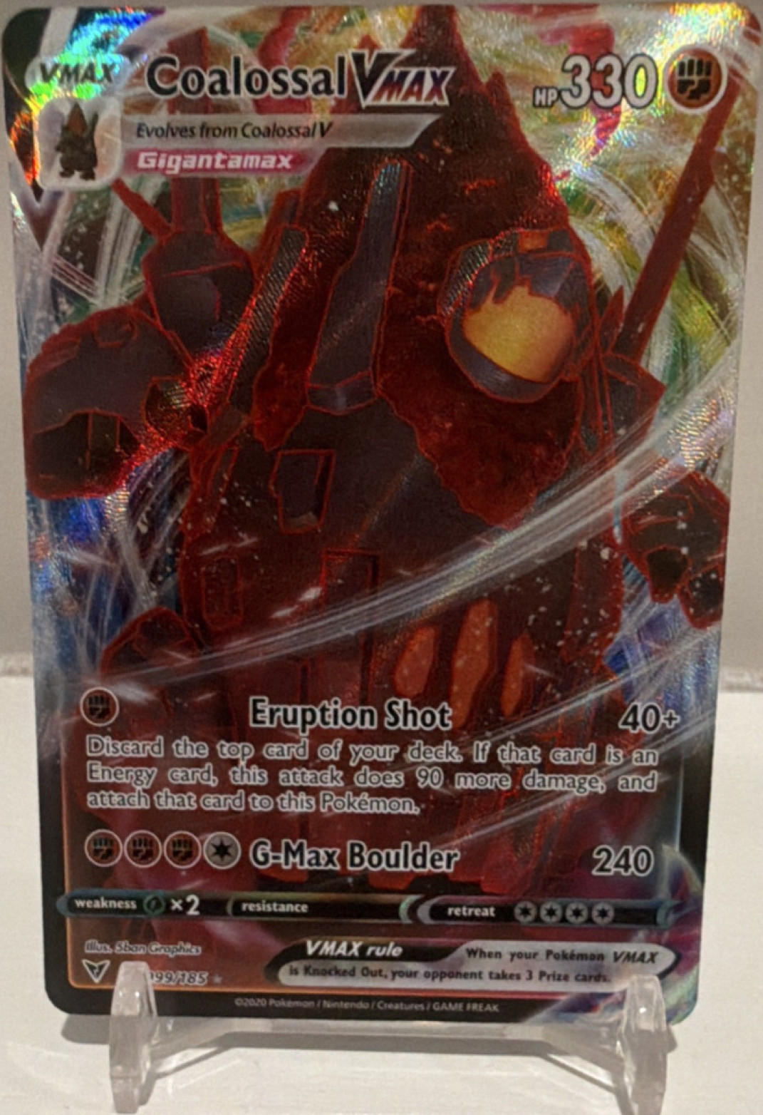 Pokémon TCG Coalossal VMAX 099/185 Vivid Voltage Ultra Rare Full Art Holo