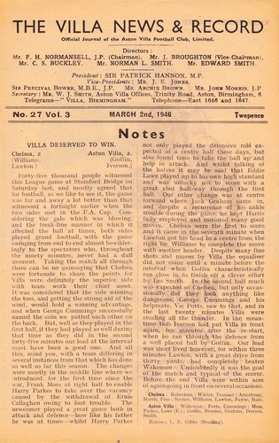 ASTON VILLA v Derby County (FA Cup) 1945/1946 - DERBY COUNTY CUP WINNER!